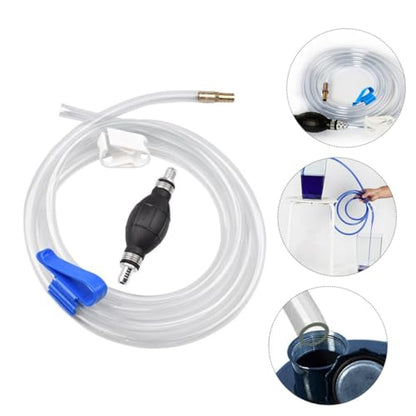 Manual Suction Hose Set for Car and Aquarium Water Transfer, Sturdy Siphon Pump with Guide Oil Tube and Water Suction Hose Kit