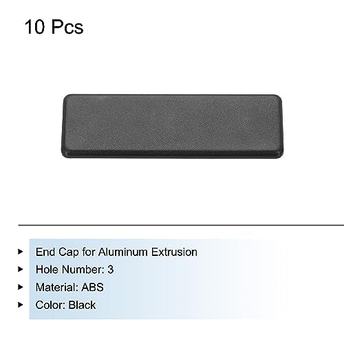 MECCANIXITY 10Pcs Standard Plastic Rectangle Aluminum Extrusion End Cap Black Hole Dia 7.2mm 120x40mm for Trolley, Fish Tank Rack, Storage Rack - size: 120x40mm