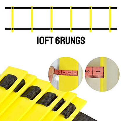 TNZMART Agility Ladder Speed Ladder 10FT 20FT Training Equipment for Football Soccer Basketball with Carrying Bag