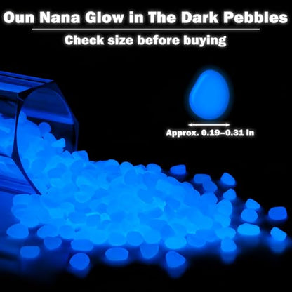 400pcs Glow in the Dark Rocks for Outdoor Garden & Aquarium – Blue Luminous Stones for Landscaping, Pathway, Patio, Driveway, Walkway, Fish Tank, Plant Pots - color: Blue