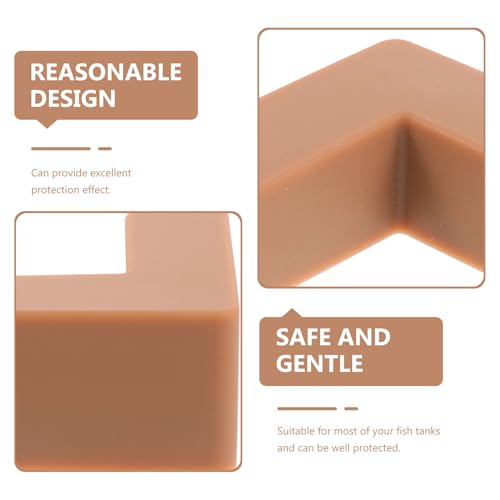 Silicone Fish Tank Corner Guards 6pcs Medium Brown Soft Pet Carrier Protectors Table Edge Safety Bumpers for Aquarium and Furniture Protection