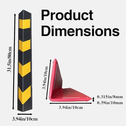 Reflective Foam Corner Pad, Self-Adhesive Wall Shield, Anti-Collision Strip with Strong Grip, Flexible Barrier for Rough Cement, Factory Parking Areas(Black,Style 2_10MM/0.39IN)