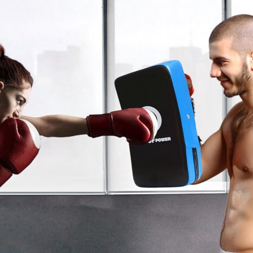 Boxing Training Pads Curved Beginner Training Focus Mitts Striking Target | Sparring Coaching Pad for Krav Maga, , Karate, MMA, Kickboxing, Sparring, Drills, Boxing Training Equipment - color: blue