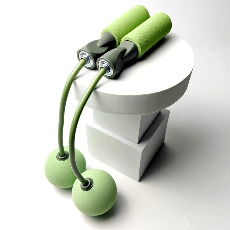 Kimaxhe Jump Rope ，Ropeless Skipping Rope ，Cordless Jump Rope，High Speed Rope Skipping for Narrow Space，Crossfit Exercise Training Indoor Outdoor，Sakura pink or Avocado green