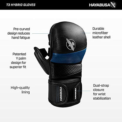 Hayabusa T3 MMA Sparring Gloves - color: White/Black, size: Large
