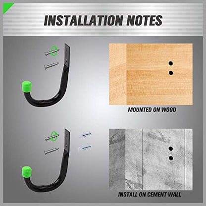 SWANLAKE Heavy Duty Garage Storage Utility Hooks, Utility Hooks for Garage Wall,Color Black (12PCS) - color: 12-Piece Green