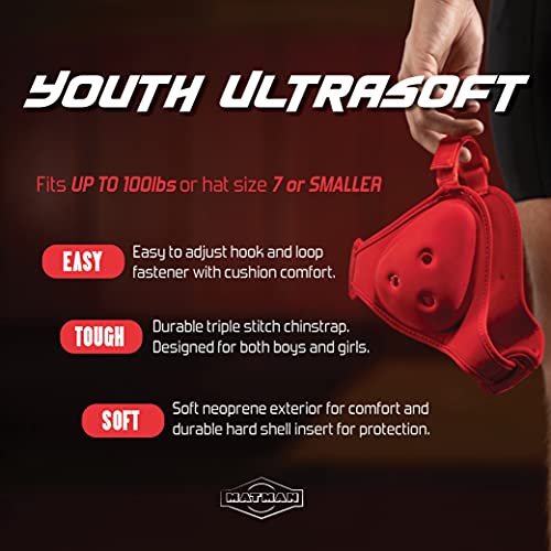 Matman Dynasty Wrestling Headgear & Protective Ear Guards for BJJ & MMA - color: Red, size: Youth
