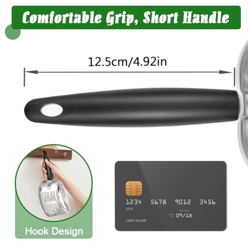 Cat Litter Scoop -Metal Cat Litter Scoop-Sturdy Mesh Scooper - Mesh Shovel-Easy to Clean - Suitable for Cat Litter Box -Black - color: Black, size: L-1