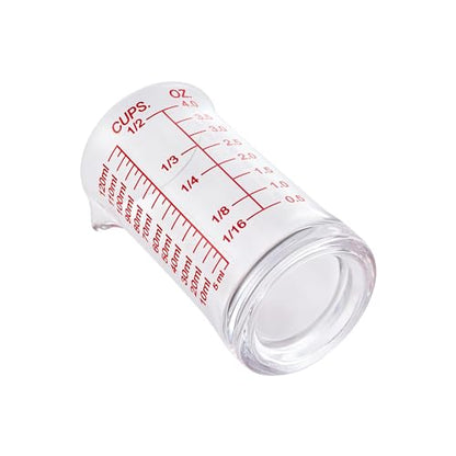 Ackers 4oz Glass Measuring Cup – Shot Glass with Ounce,Ml,Cups Markings for Kitchen & Bar(Red Line)