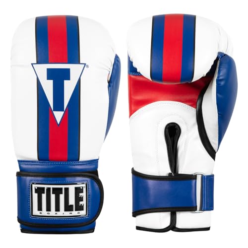 Title Boxing World Bag Boxing Gloves - color: Blue/White/Red, size: 14 oz