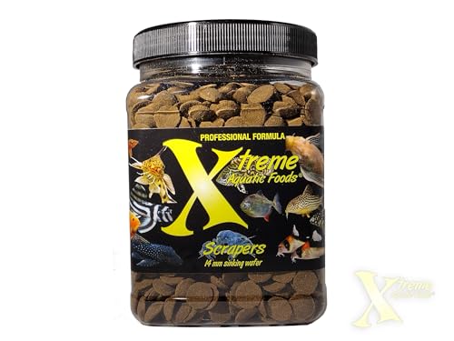 Xtreme Scrapers Wafers - Premium 14mm Fast-Sinking Fish Food – Nutrient & Cellulose Rich Ideal for Nocturnal Feeders, Catfish, Plecostomus Species, and Loaches – USA Farm Grown (18oz) - size: 1.13 Pound (Pack of 1)