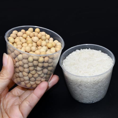 4 Pcs Plastic Transparent Rice Measuring Cups, 160ml 3/4 Cup Rice Cooker Cup Small Laundry Measuring Cup for Cooking,Dog Cat Food Measuring