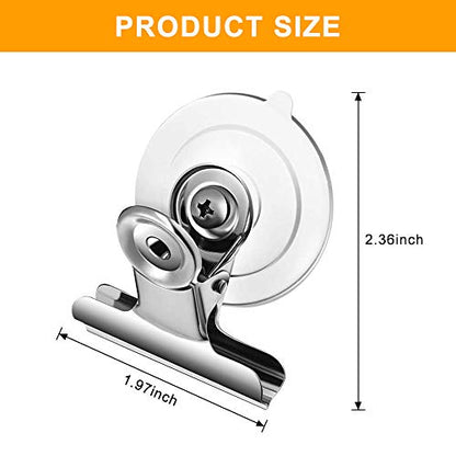 12 Packs Suction Cup Clip Plastic Round Suction Cup Clamp Holder Strong Window Glass Suction Cup Clip for Hanging Kitchen Bathroom Office Accessories… - color: Silver