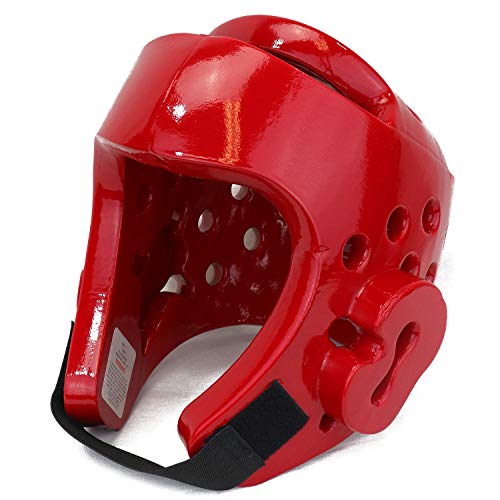 AAMA Taekwondo and Karate Sparring Foam Head Guard - color: RED, size: Large