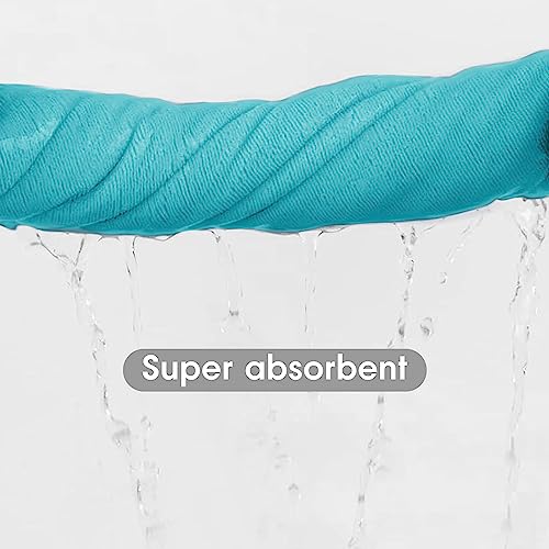 JML Large Microfiber Bath Towels Set, 2 Pack, 30" x 60", Aquamarine - color: Microfiber Aquamarine, size: 2 Pack (30 in x 60 in)