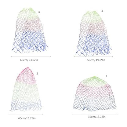 Outdoor Fishing Net Nylon Replacement Fish Net Folding Landing Dip Net Without Handle for Freshwaters and Saltwater
