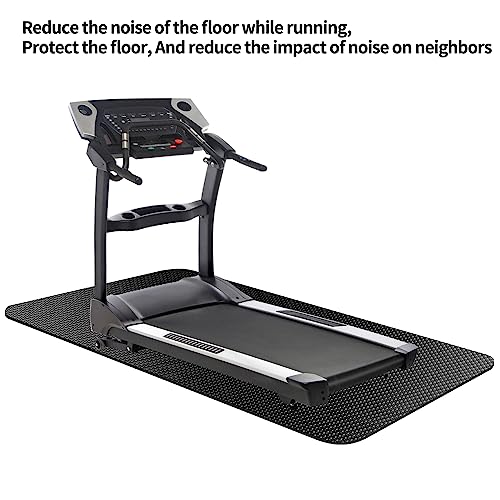 Treadmill Mat,Bike Mat Compatible with Peloton Bike Elliptical Treadmill,Folding Pad Exercise Equipment Under Exercise Trainer Pad for Stationary Indoor Spin - size: 60"L x 29.5"W x 0.2"Th