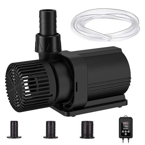 Submersible Pond Water Pump: 2600GPH 85W DC 24V Return Fountain Pump with 15ft Tubing for Aquarium Fish Tank Outdoor Garden