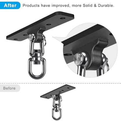 SELEWARE Boxing Punching Bag Hanger, Heavy Bag Bracket - color: 360° Swivel Hanger with Carabiner