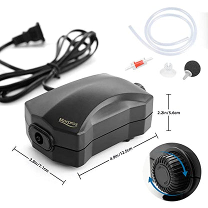 Aquarium Air Pump Single Outlet/Dual Outlet Adjustable Aerator with Accessories for 10-100 Gallon Fish Tank - style: M-100 2W (10-30gal)