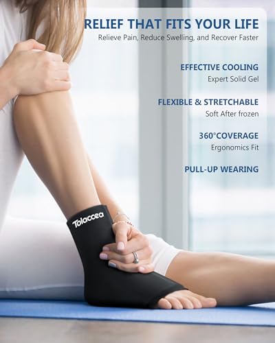 Ankle Foot Ice Pack, Expert Solid Gel Cold & Hot Therapy for Ankle Recovery | Heel Foot Ice Wrap, Stay Flexible After Frozen, 360° Foot Coverage, Easy Wear, Soft Fabric, Achilles & Plantar Relief - size: Lx1, style: Original