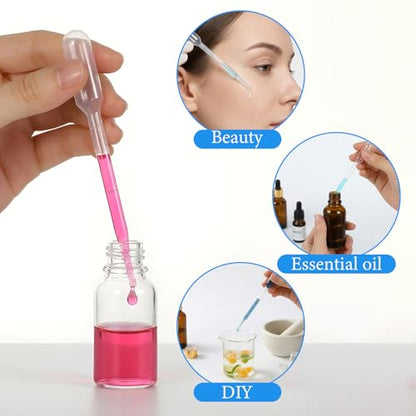 1000 Pcs 1ml Disposable Plastic Transfer Pipettes, Clear Graduated Eye Dropper for Essential Oils, Home Use, Science Class, Lab Experiments, Make up Tool