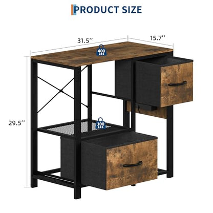 Garvee 20-29 Gallon Fish Tank Stand with Power Outlets, Heavy Duty Metal and Wood Aquarium Stand with 4-Tier Open Storage Shelves and Sturdy Legs - color: Brown, size: 31.5