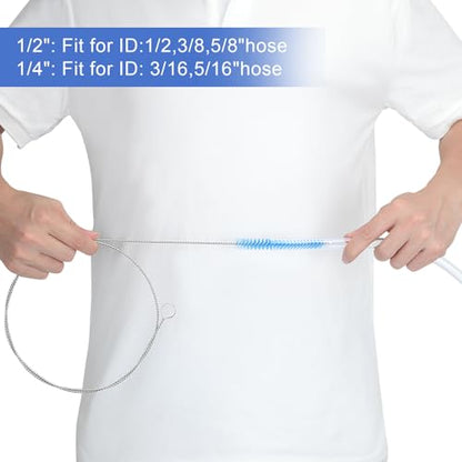 30 Inches Flexible Tube Brush, Extra Long Straw Brush, Pipe Cleaner Brush for Cleaning Straw, Feeding Tube, Siphon Hose, Drain Clog, 4PCS (Blue)