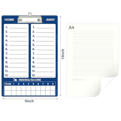 WISYOK Baseball Clipboard, Dry Erase, Blue | Blue, with Marker, Double Sided Lineup Board for Coaches, Strategy, Practice, Game Day - style: Baseball Blue