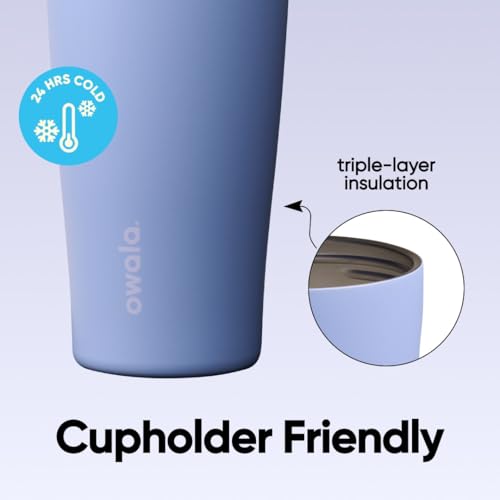 Owala FreeSip Tumbler Stainless Steel Water Bottle 40 oz Out of the Blue | Triple-Layer Insulation | Leak-Proof Lid with Push-Button | Double Threaded Lid for Left and Right-Handed Drinking - color: Out of the Blue, size: 40 Ounces