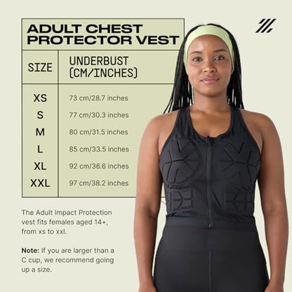 Zena Sport - Adult Chest Protector Vest for Women - Front Zip Padded Compression Vest - for Contact Sports, Lacrosse, & More - size: X-Small