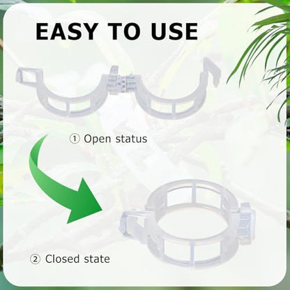400PCS Plant Support Clips, White Plastic Garden Clips for Tomato Cucumber Flower Squash Vine, 1.2' Inner Diameter - color: White 400pcs