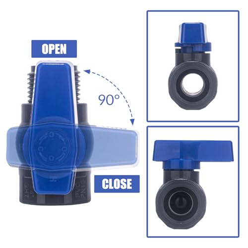 PVC Rain Barrel Spigot Kit 2 Pack 3/4" GHT Bulkhead Fitting with PVC Ball Valve Leak-Proof Tank Faucet for Rain Barrel, Water Tank & Container Drain