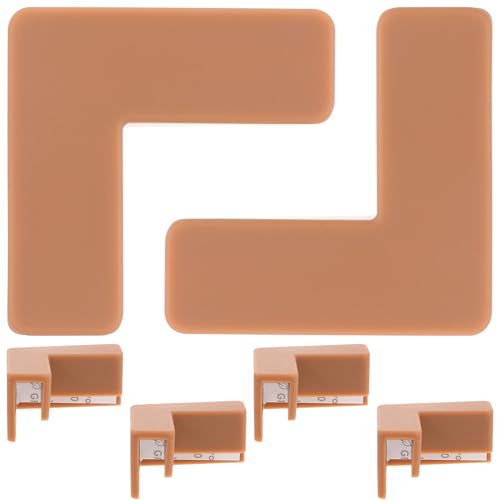 Beaupretty 6pcs Brown Silicone Corner Guards for Furniture and Aquarium Tank Protection, Flexible Edge Bumpers for Safety and Table Corner Proofing