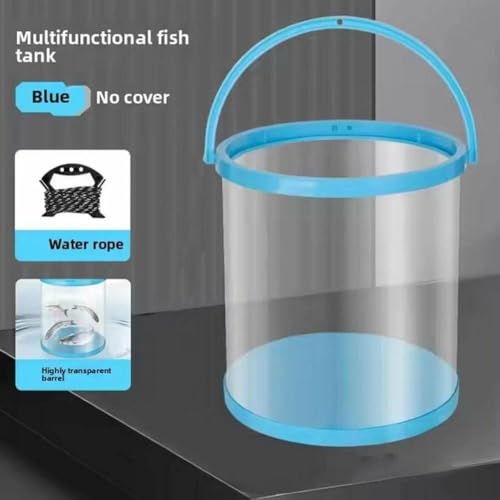 Catch Plastic Beach Aquarium, Foldable Small Aquarium, Plastic Portable Fish Tank with Lid, Clear Fish Transport Container Fishing Bucket, Great Concept for Catching and Release Critters