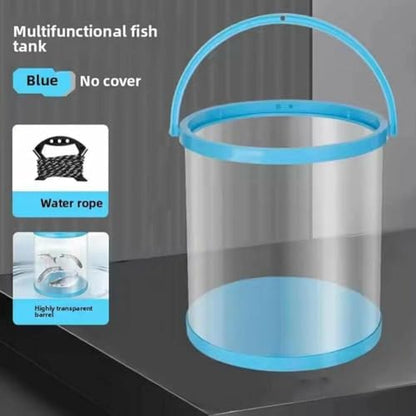 Catch Plastic Beach Aquarium, Foldable Small Aquarium, Plastic Portable Fish Tank with Lid, Clear Fish Transport Container Fishing Bucket, Great Concept for Catching and Release Critters