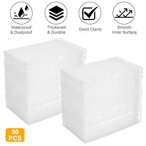 50Pack Self-Seal Bubble Out Bag Pouches 8 x 10 Inch Double Walled Self-Sealing Protective Bubble Pouches Wrap Cushioning Bags for Shipping, Packing, Moving