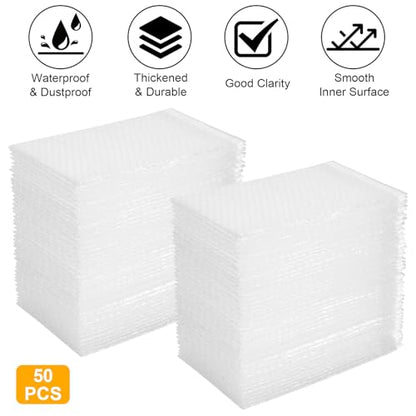 50Pack Self-Seal Bubble Out Bag Pouches 8 x 10 Inch Double Walled Self-Sealing Protective Bubble Pouches Wrap Cushioning Bags for Shipping, Packing, Moving