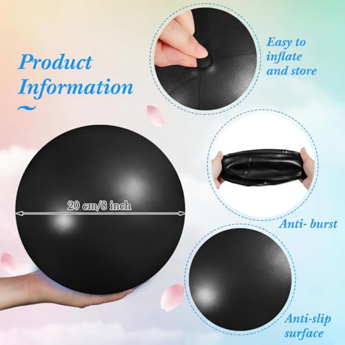 Aoriher 10 Pcs Small Pilates Ball Bulk 9 Inch Mini Yoga Ball - color: Gray,Black