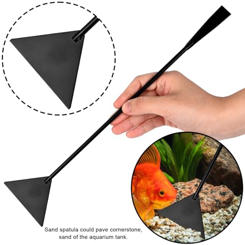 Aquarium Aquascaping Tool Stainless Steel Aquascape Tools Kit 4 in 1 Anti-Rust Fish Tank Starter Kit with Tweezers Scissors Spatula for Aquarium Plants (Black) - color: Black