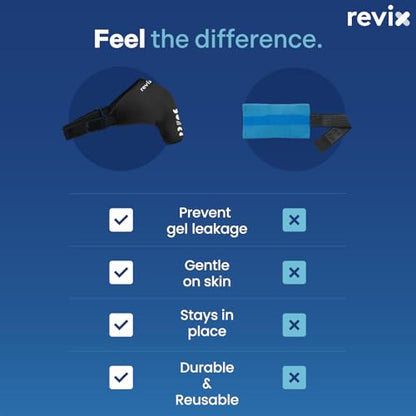 REVIX Shoulder Ice Pack Wrap for Rotator Cuff, Solid Gel Cold Sleeve - size: Standard, style: Basic