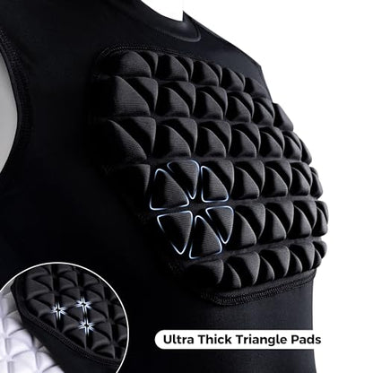 Youth Baseball Chest Protector Padded Compression Shirt | Sleeveless Protective Gear Baseball Softball Football Lacrosse T Ball Heart Sternum Guard - color: White/Grey, size: Medium