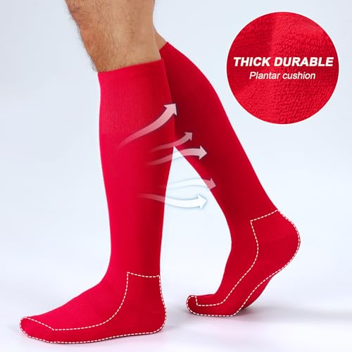 XZQTIVE Soccer Shin Guards with Shin Sleeves and Soccer Socks, Football Shin Pads Set for Kids Youth and Adult - color: red, size: L(Youth/Adult)