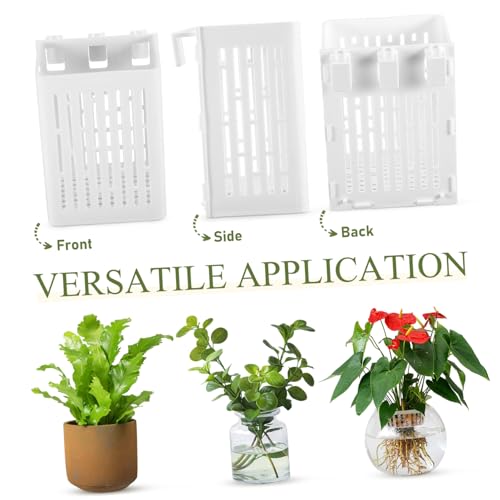 UKCOCO 2pcs Live Plant Aquarium Supplies Planting Baskets Fish Tank Plant Pots Sturdy White Easy Drainage