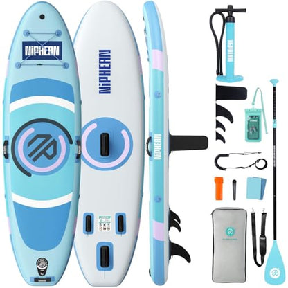 Niphean 10' Inflatable Paddle Board, Ultra-Light SUP for Beginners - color: Blue