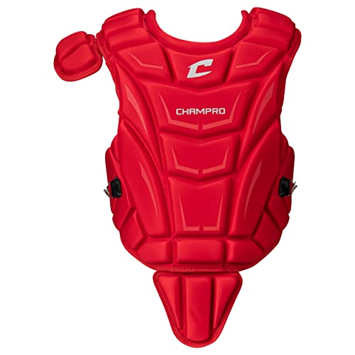 Champro Optimus MVP Chest Protector - color: Scarlet, size: 13.5"