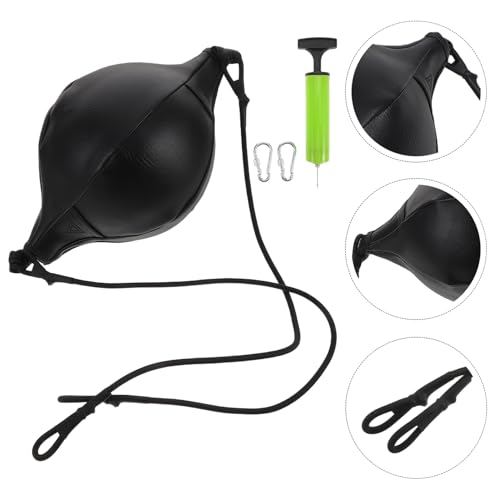 Wakauto Double End Boxing Speed Bag Pu Hanging Reflex Ball with Pump, Needle, and Hook Kit for Home Boxing Training and Hand-Eye Coordination