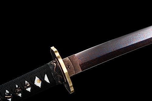 JIHPEN sword - Katana Sword with Scabbard - color: Black-Damascus