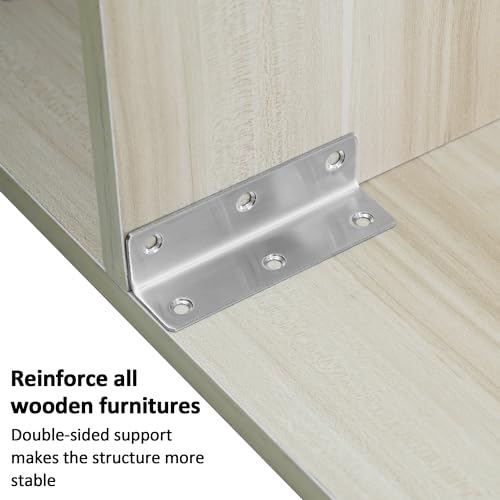 L Bracket, Heavy Duty Corner Brace, 30 Pack 4" Metal Shelf Bracket Angle Bracket for Shelves, Polished Silver Stainless Steel Braces for Wood Furniture - size: 4 Inch, style: Silver 30 Pack