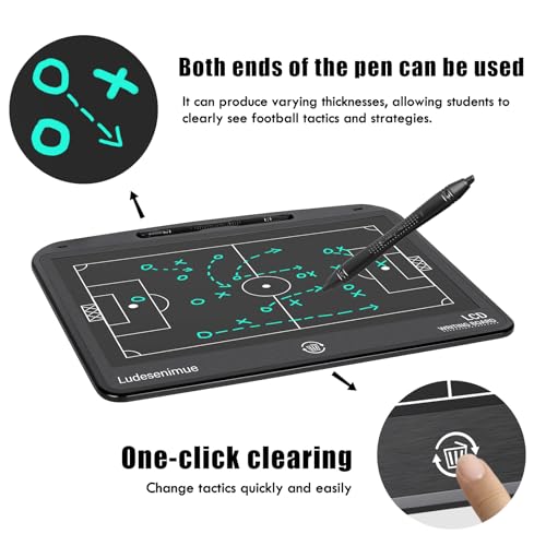 Electronic Soccer Coaching Board - 13.5 inch LCD Soccer Tactics Board - size: 8"W x 11"H